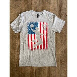 American flag basketball t shirt size small